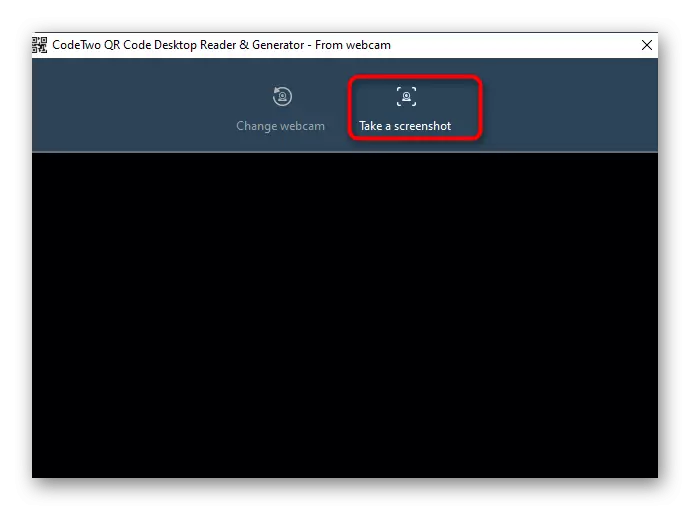 Scanning-Code über CODETWO QR-Codes-Desktop-Reader & Generator von der Webcam