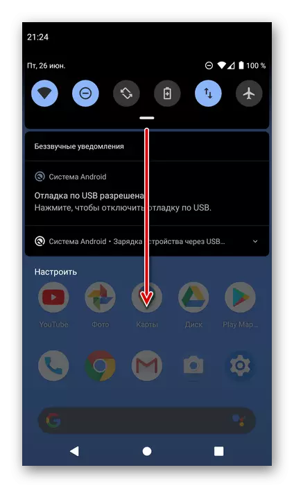 Nadzorna plošča na pametnem telefonu z Androidom