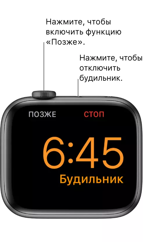 Office an alarm clock on the clock of Apple Watch