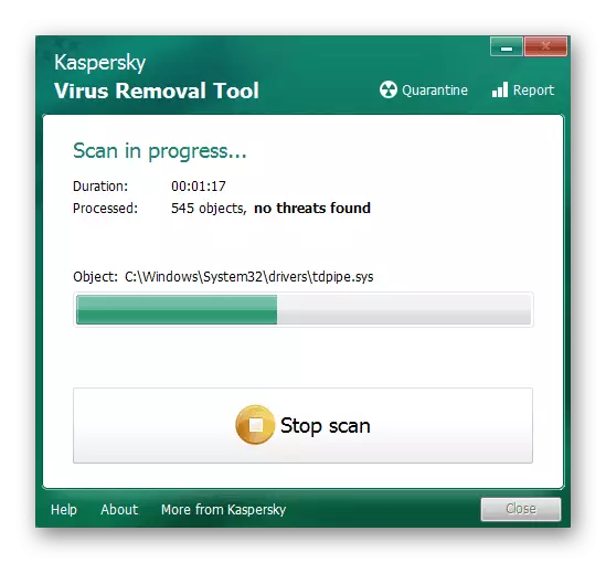 Kuangalia kompyuta kwa virusi kwa kutatua tatizo la 0xc000009A katika Windows 10