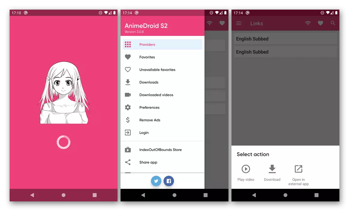 Animedroid alkalmazás felület és funkciók az Anime Android megtekintéséhez