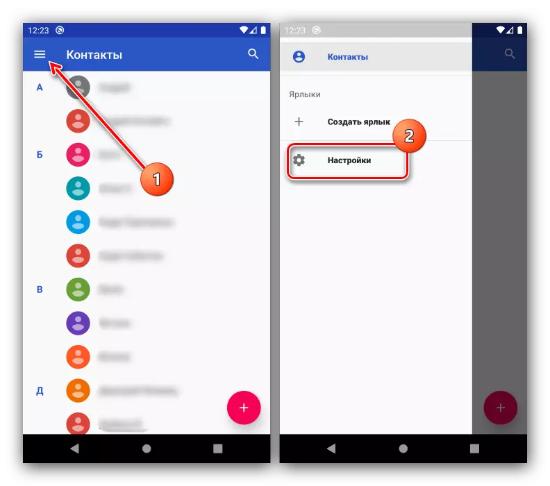 Kontakteinstellungen öffnen, um Kontakte mit Android-Systemwerkzeugen zu entfernen
