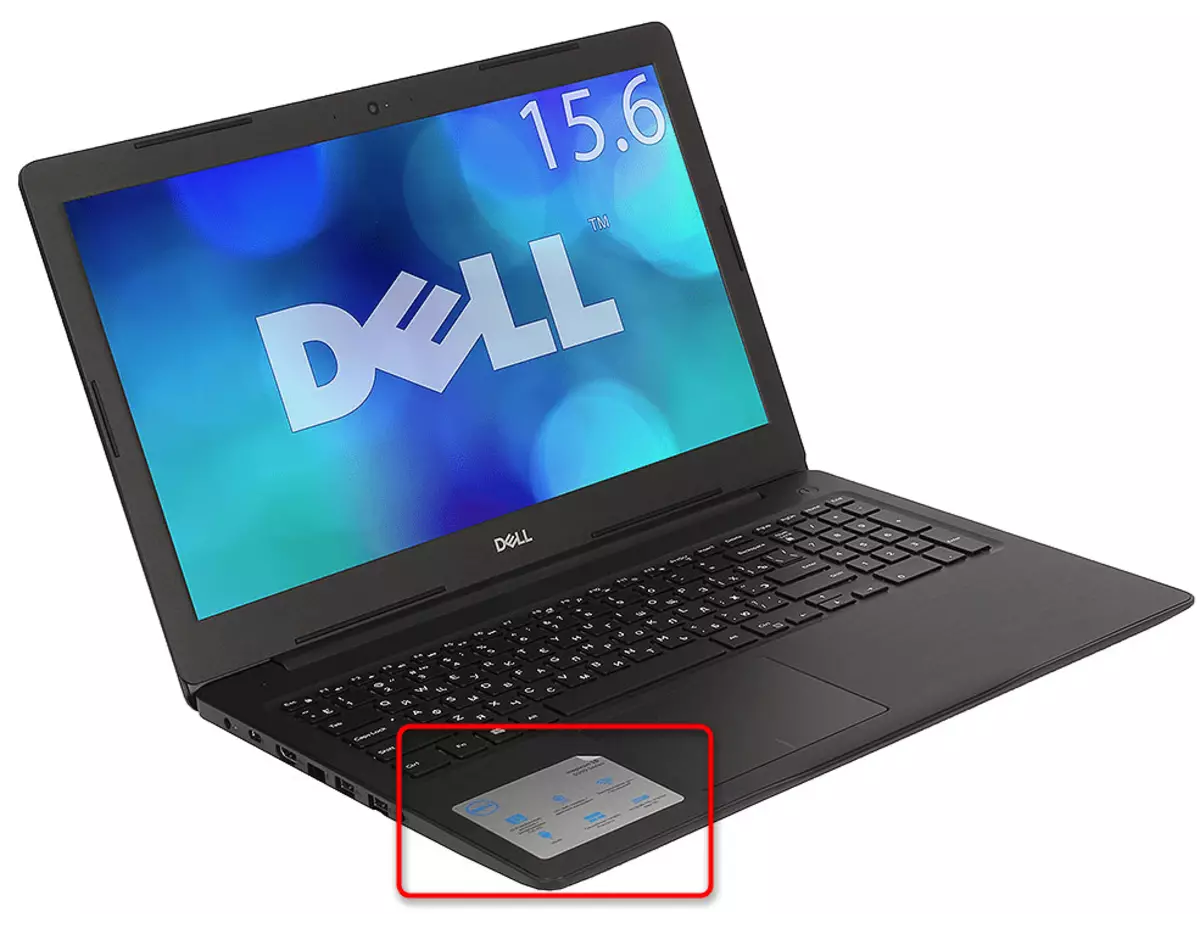 Adesivo su un computer portatile con informazioni sulla diagonale dello schermo del monitor