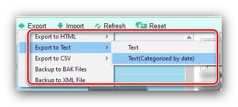 Formato para exportar mensajes en Coolmuster Android Assistant para guardar SMS con Android en una computadora
