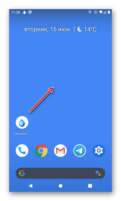 Pozivanje izbornika na glavnom ekranu pametnog telefona sa Android