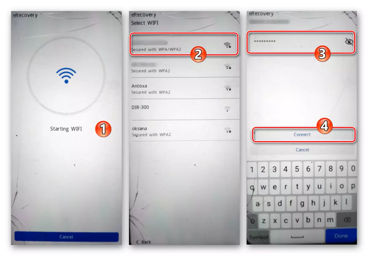 Huawei Honor 8A eRecovery падключэнне да Wi-Fi сеткі для загрзуки прашыўкі смартфона