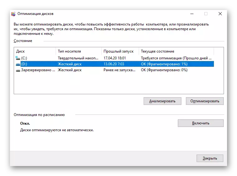 Defragmention дискро барои суръат бахшидан ба Windows 10 оғоз кунед