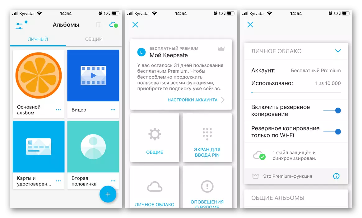 Aplikimi i aplikacionit për aplikim në iPhone Keepsafe