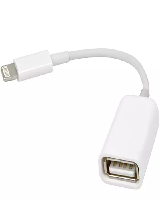 OTG kábel pre kopírovanie fotografií z iPhone na USB Flash Drive