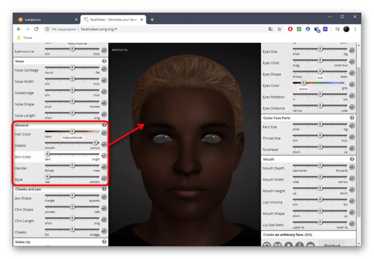 Az arc bőr színének beállítása online szolgáltatási facemaker segítségével
