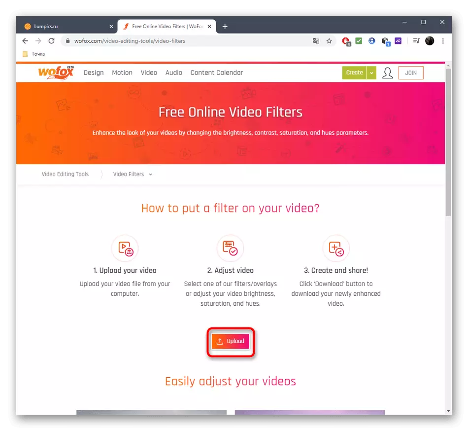 Idź, aby dodać pliki na efekty nakładki na wideo za pośrednictwem usługi online WOOX