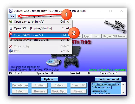 PlayStation 2 တွင် USB drive နှင့်ဂိမ်းကစားရန် Usbutil တွင် ISO တွင်စတင်ဖန်တီးခြင်း