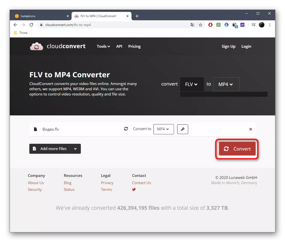 Çevrimiçi CloudConvert servisi üzerinden FLV dönüşüm işlemini MP4'te çalıştırmak