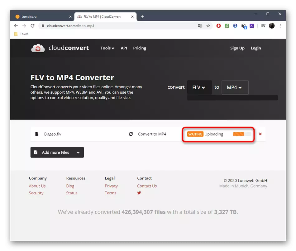 CloudConvert Online Hizmeti aracılığıyla FLV dönüşüm işlemini MP4'te izleme