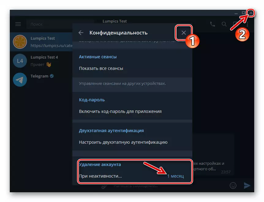 Telegram untuk Windows menutup Messenger selepas membuat perubahan pada tetapan membaca Auto Akaun