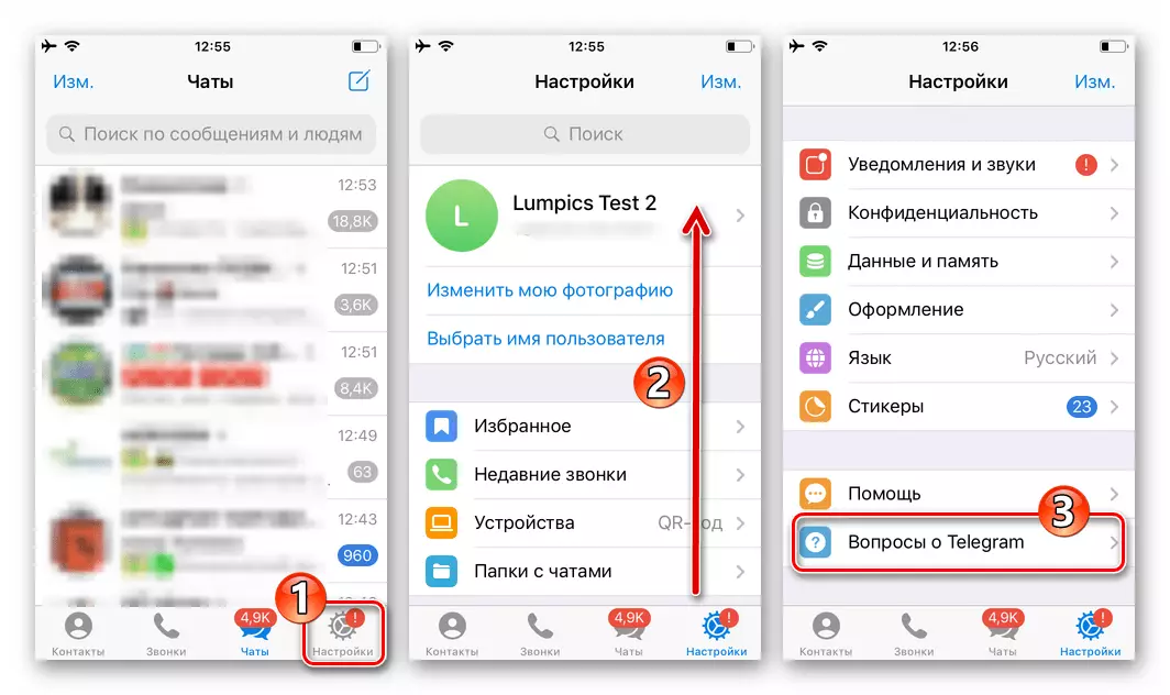Télégramme pour les paramètres iOS - Questions sur Telegram