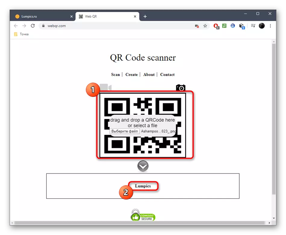 Oznámenie s kontrolou kódu prostredníctvom online webovej služby QR