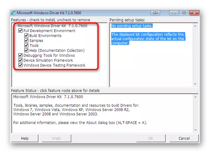 Selecció d'eines per instal·lar un component abans de la signatura digital del controlador Windows 7