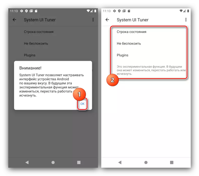 Proces vracejícího systémového UI tuneru v Androidu poskytováním přístupu