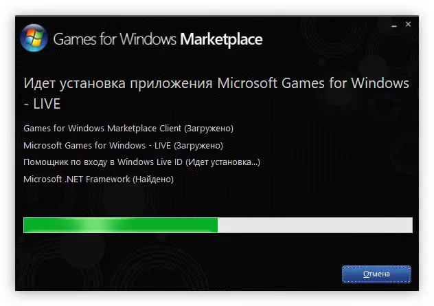Proses instalasi semua komponen game untuk Windows Live
