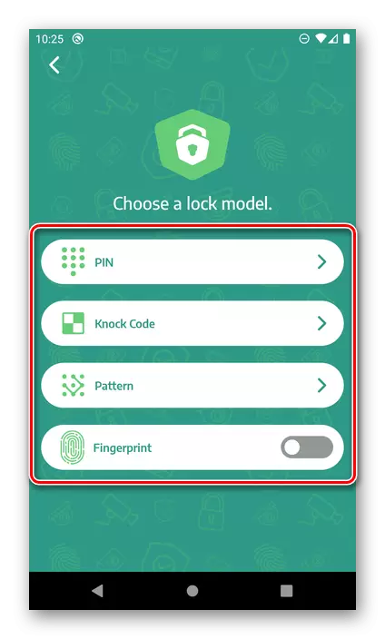 Memilih kaedah penyekatan dalam Applock Applock pada Android