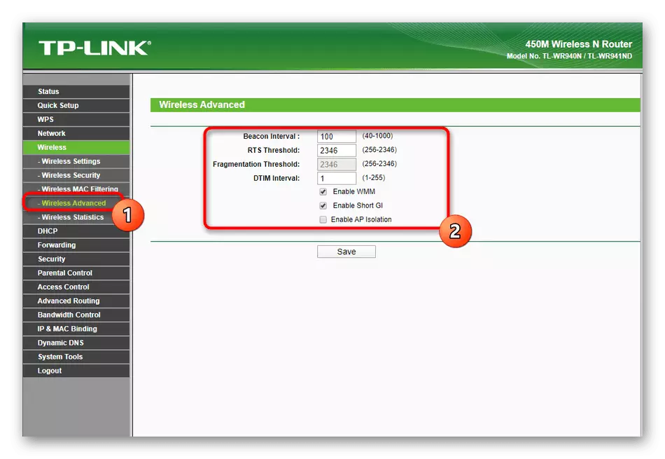 Cài đặt điểm truy cập không dây tiên tiến trong giao diện web TP-Link TL-WR940N