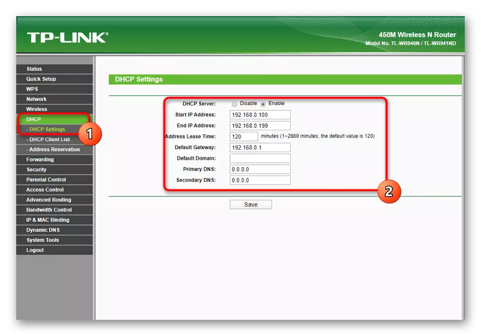 Cấu hình thủ công của việc tự động nhận địa chỉ cho các thiết bị cục bộ trong TP-Link TL-WR940N