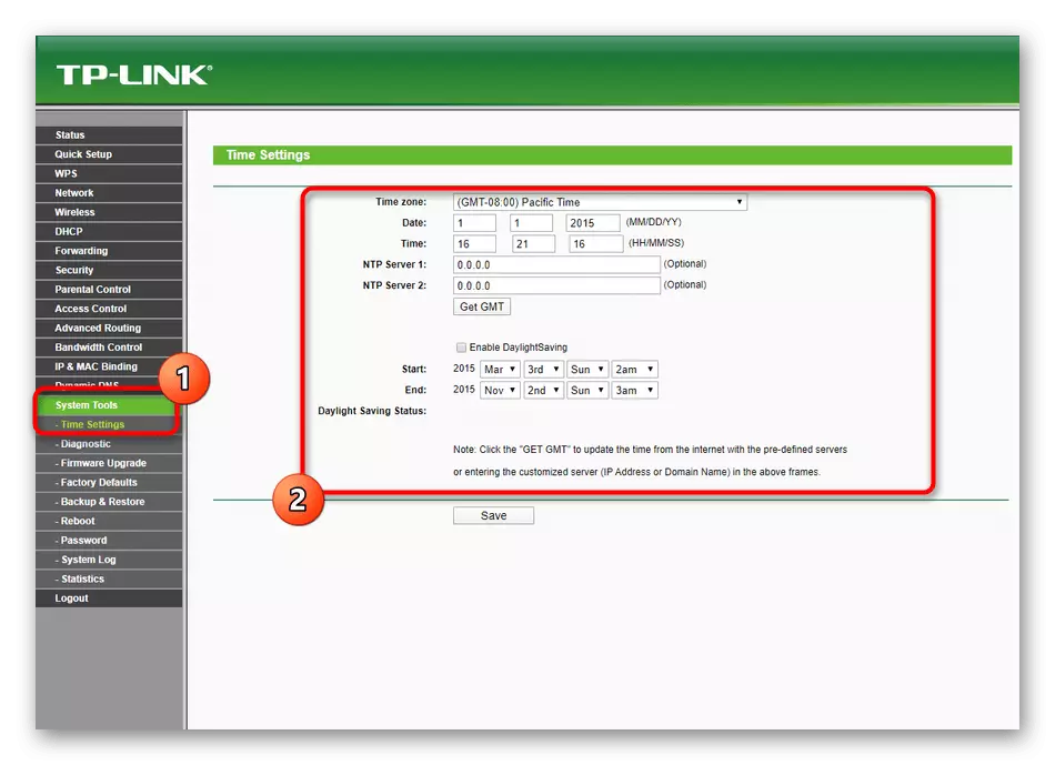 Cài đặt thời gian hệ thống khi định cấu hình bộ định tuyến TP-Link TL-WR940N