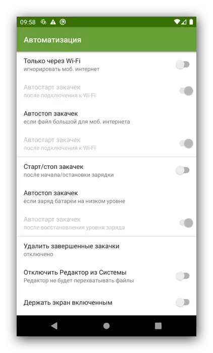 Opsionet Automation Manager Shkarkime për Android Advanced Download Manager