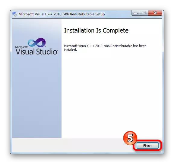 Instaliranje Microsoft Visual C ++ 2010 paket je dovršen