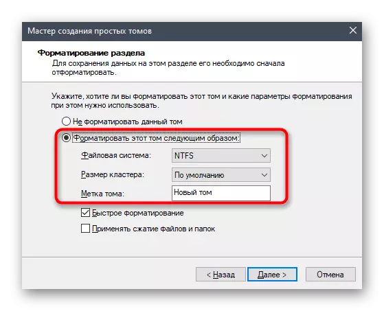 Duke krijuar një vëllim të ri kur përgatitet për instalimin e Windows 10 nga një hard disk