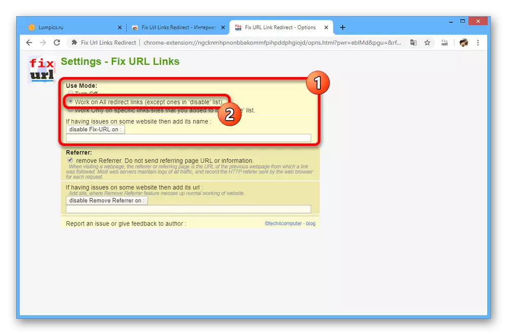 Az összes átirányítás kikapcsolása Fix URL Linkek átirányítása
