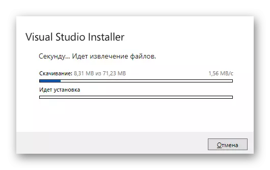 Proses persiapan Visual Studio untuk menginstal ulang .NET Framework di Windows 10