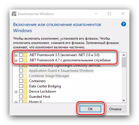 Windows 10 ile net çerçeveyi kaldırmak için bileşenleri devre dışı bırakın