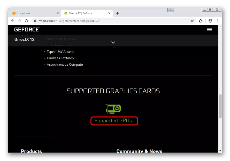 Provjera DirectX 12 kompatibilnost i video kartice na službenoj web-lokaciji