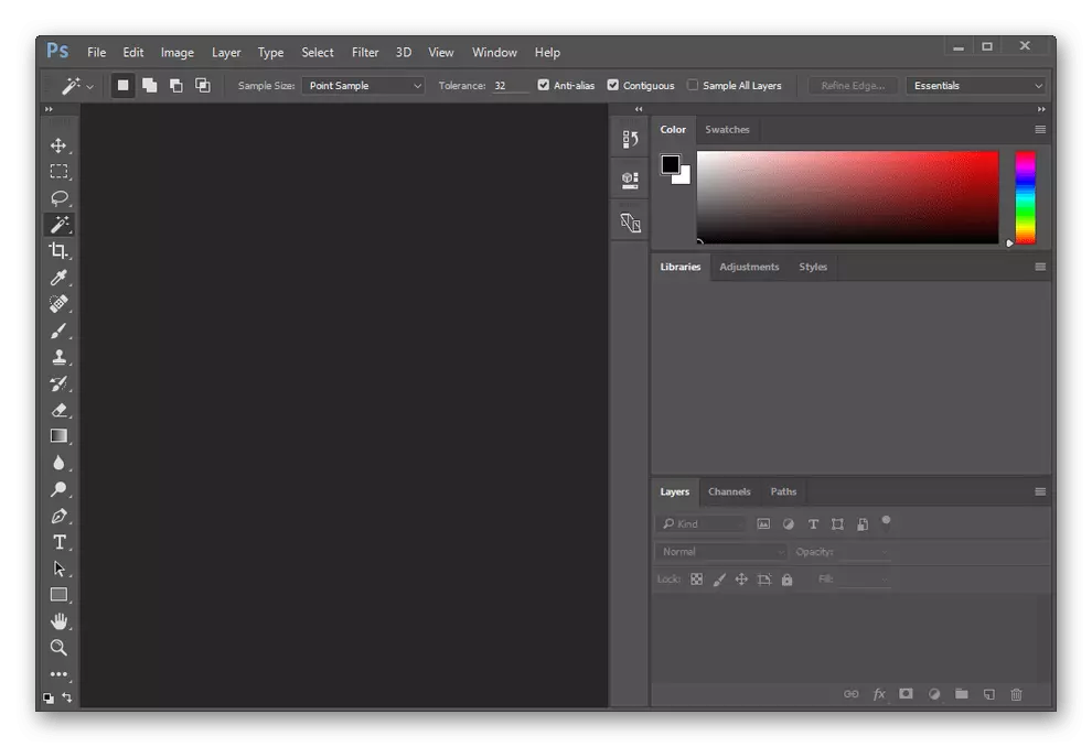 Adobe Photoshop program arayüzü
