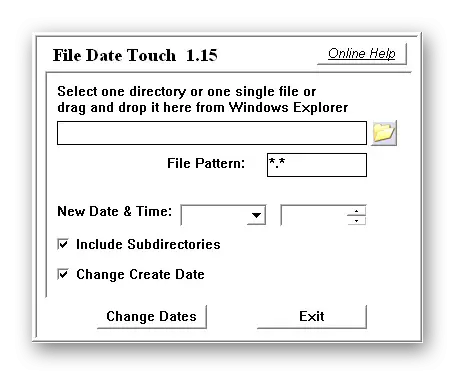 Utilizzo del programma Data Touch per modificare la data della creazione del file