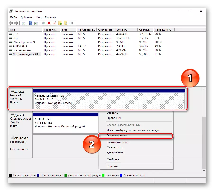 Prvi koraci i odabirom funkcije formatiranje u primjeni Disk Management u Windows 10