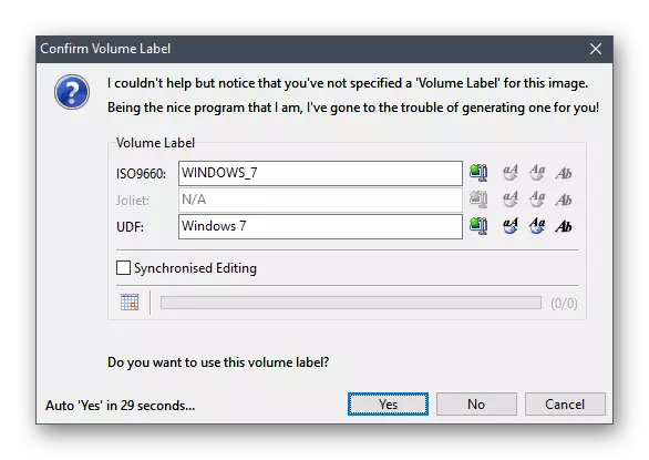 Proces uloženia obrazu systému Windows 7 v IMGBURN