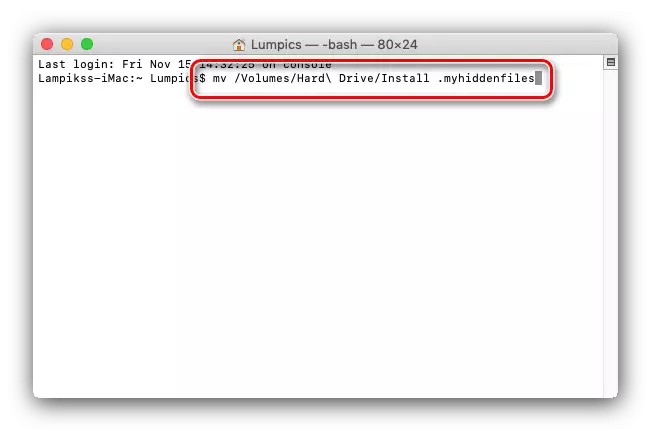 MacOS'taki dosyaları gizlemek için alternatif terminal komutu