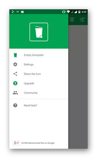 Telefondan dosyaları geri yüklemek için Dumpster uygulamasını kullanma