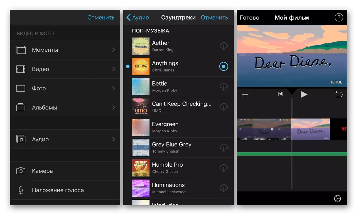 Apple Music application application kubva kuApple iPhone Imovie