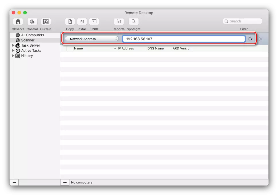 Begin verbinding met 'n remote desktop via Apple Remote Desktop op MacOS