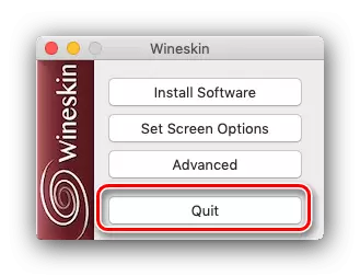MacOS에서 사용할 수있는 WineSkin 응용 프로그램을 닫습니다