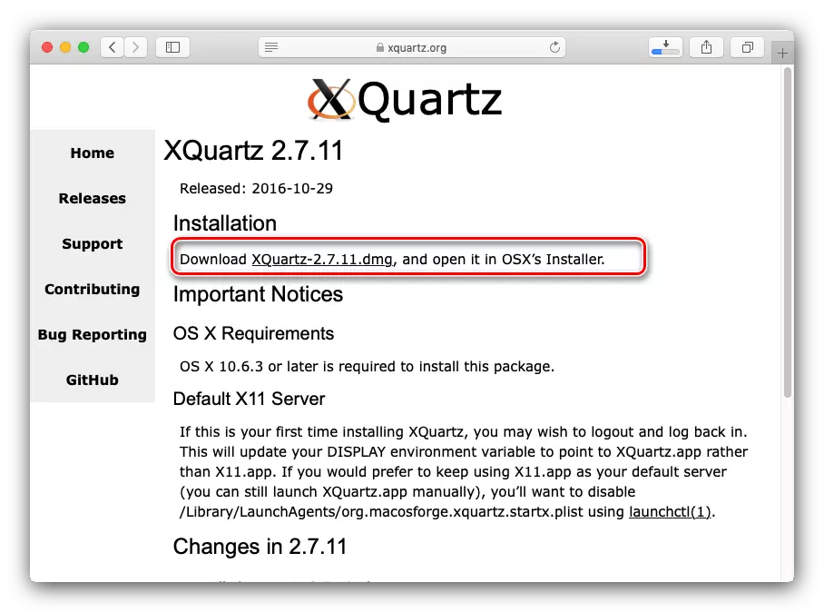 와인을 위해 Xquartz 구성 요소를 다운로드하여 MacOS에서 EXE 파일을 엽니 다.