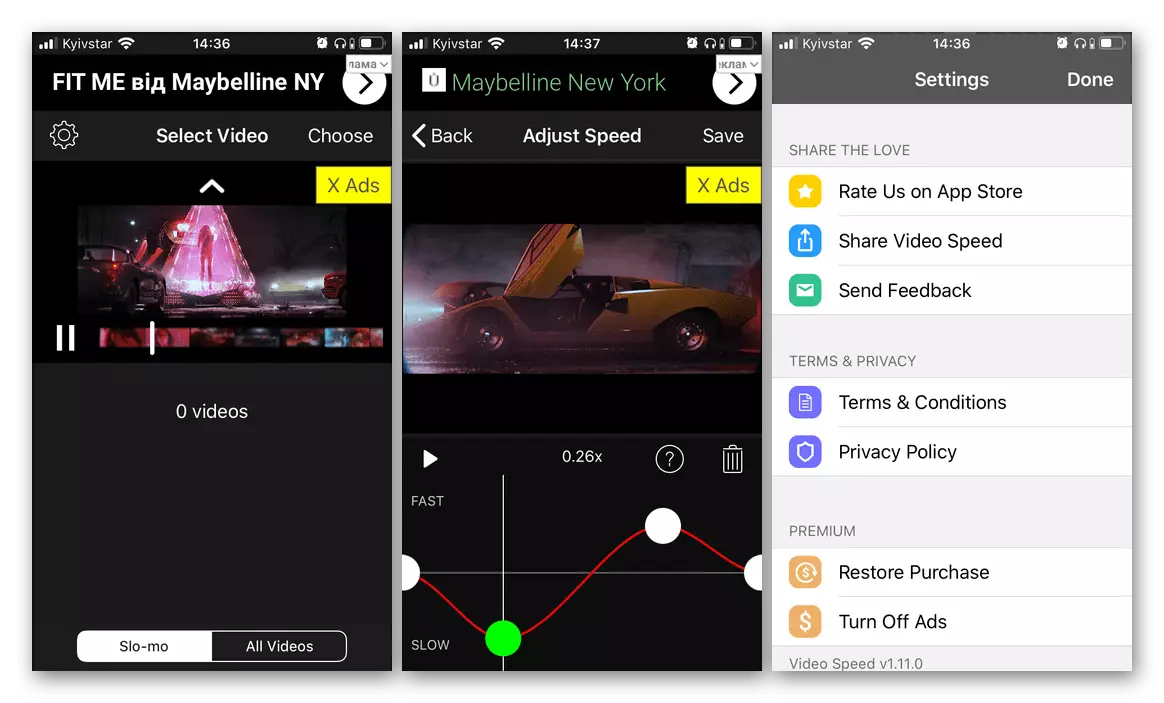 Додаток Видео брзина за забавување на видео на iPhone