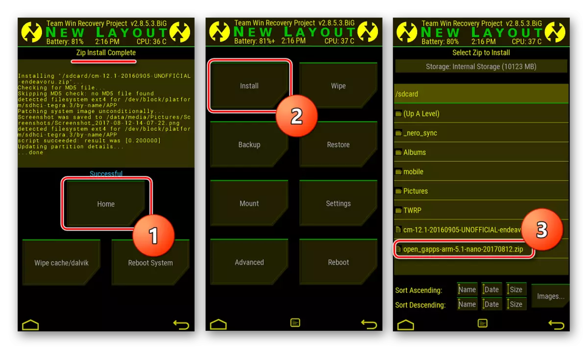 HTC One X (S720E) TWRP I-install ang Zip Gapps