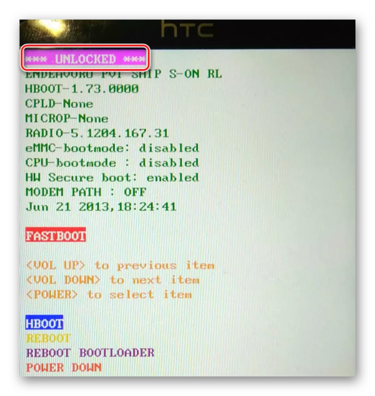 HTC One X One X (S720E) loader သည်သော့ဖွင့်သည်