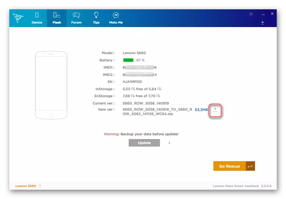 LENOVO S660 MOTO Smart Assistant Atsisiųsti Firmware Atnaujinti failus