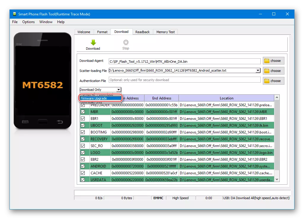 Lenovo S660 Firmware via SP Flash Tool Mode Firmware Upgade